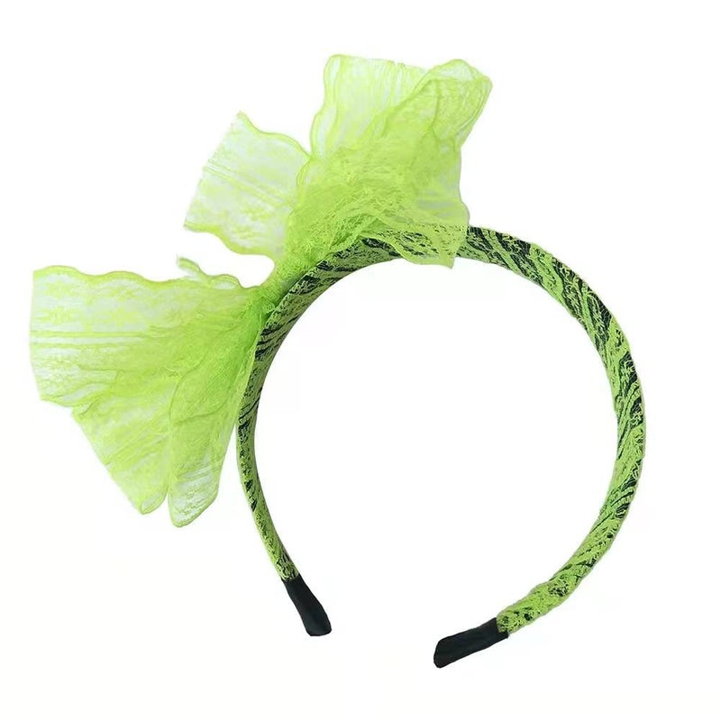 Leadtex Women's 80's Costumes with Accessories Set Green Tutu Skirt Earrings Necklace Bracelets Fishnet Gloves Legwarmers Headband Small(2-4) - Image 3